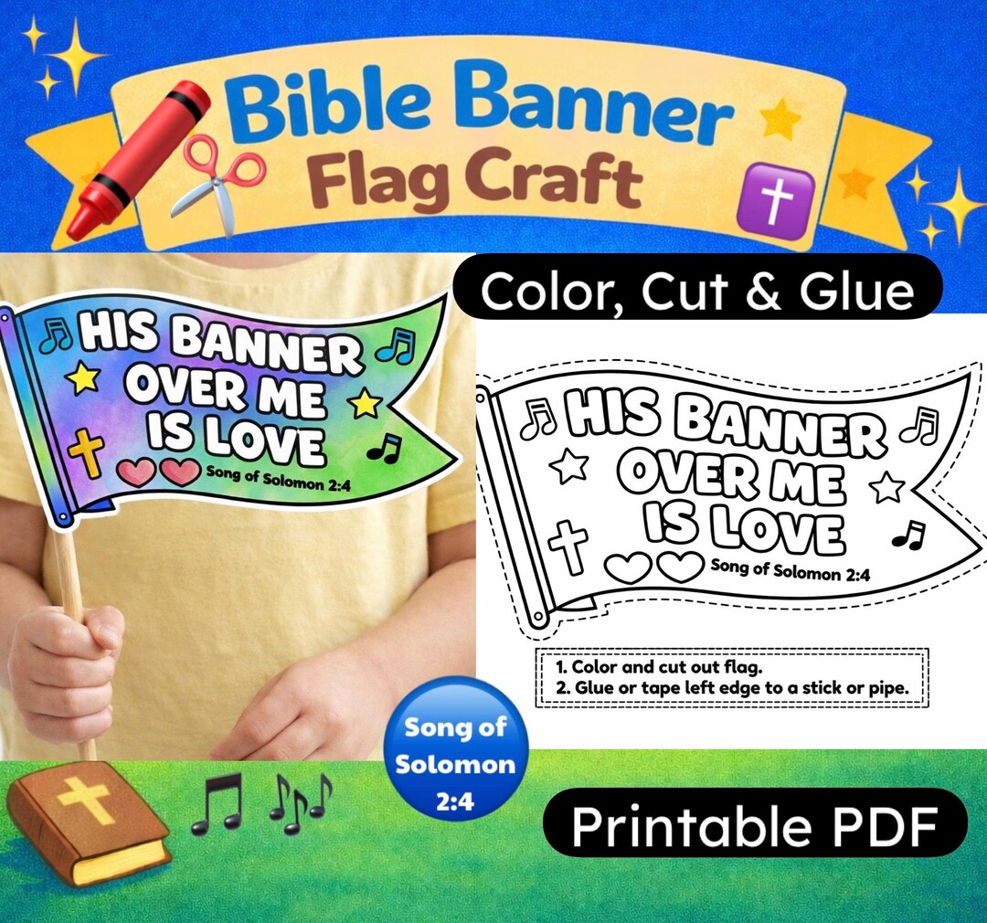 Faith Flag Paper Craft | Printable Bible Craft for Kids | Sunday School ...