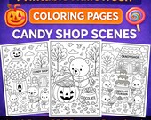 12 Printable Halloween Coloring Pages for Kids, Halloween Coloring Sheets, Last Minute Halloween Handouts, Trick or Treat Coloring Pages PDF