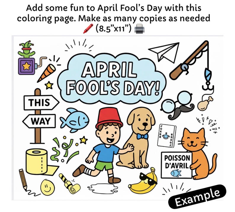 April Fools Day Coloring Page | Printable April Fool’s Day Activity ...