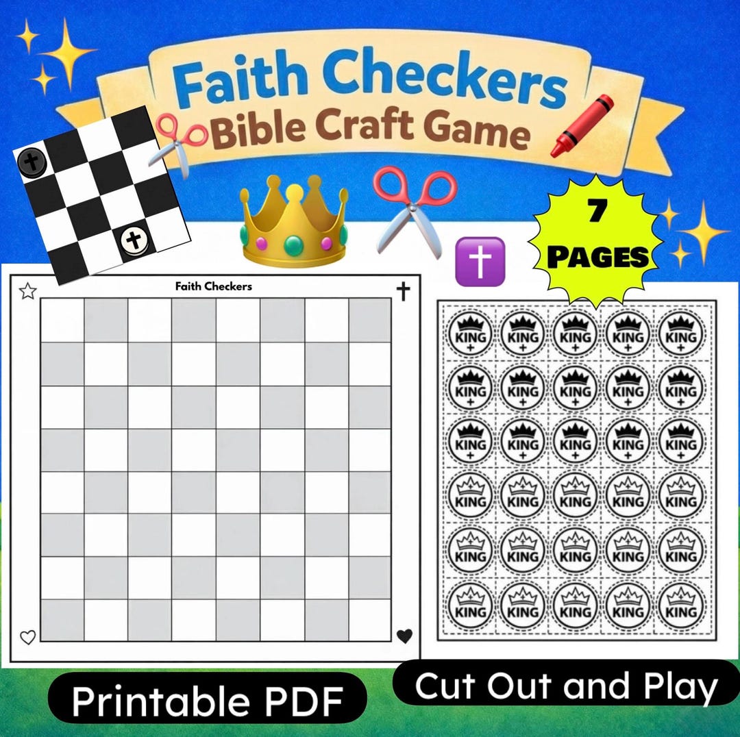 Christian Kids Games Printable Bible Game for Kids : Faith Checkers | Sunday School Games ...