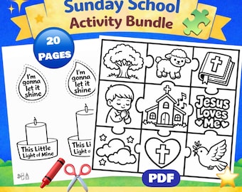 Printable Sunday School Activities | Bible Crafts for Kids | Christian Kids Coloring | Church Games | Bible Bookmarks | Jesus Loves Me | VBS