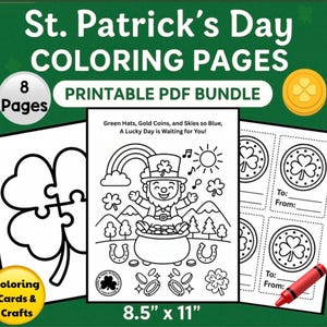 St Patricks Day Coloring Pages | Printable Saint Patrick’s Day Activity | St Patricks Day Crafts for Kids | Paddys Day | March Coloring