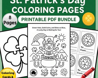 St Patricks Day Coloring Pages | Printable Saint Patrick’s Day Activity | St Patricks Day Crafts for Kids | Paddys Day | March Coloring