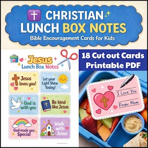 Mensagens cristãs para lancheira infantil | Cartões de incentivo bíblico para imprimir | Afirmação para a Escola Dominical | Oração de bolso para crianças | Bênção para mochila