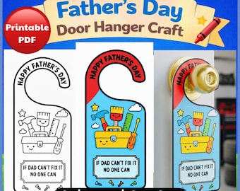 Fathers Day Door Hanger | Printable Door Hanger | Father’s Day Craft for Kids | Father’s Day Door Sign | Printable Gifts for Dad | PDF