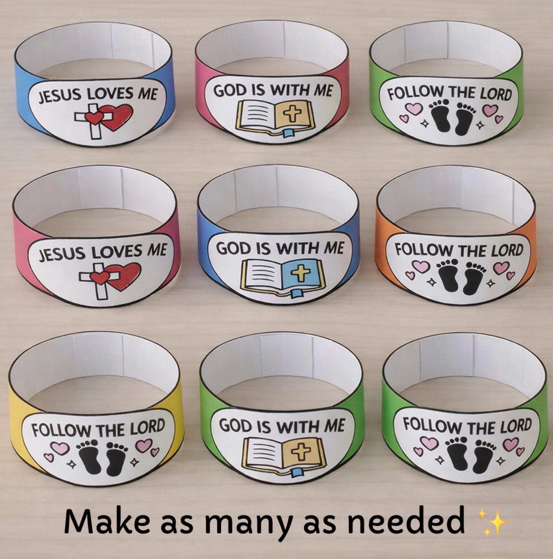 Jesus Printable Paper Bracelets | Kids Bible Craft | Faith Based ...