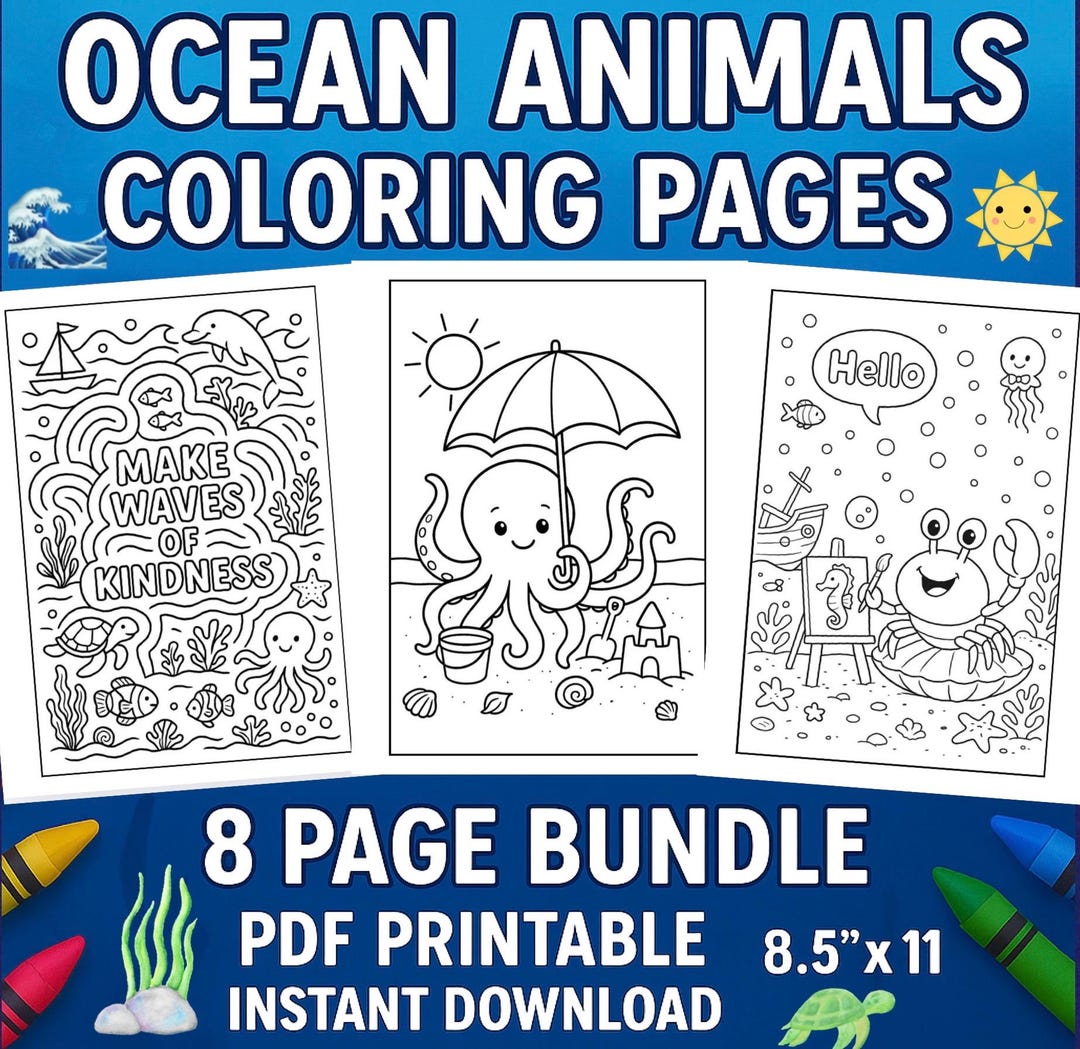 Ocean Animals Coloring Pages | Printable Sea Animals | Kids Travel ...