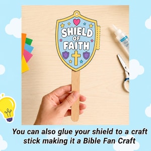 Shield of Faith Craft, Printable Bible Craft for Kids, Sunday School, Christian Kids Activity, Armor of God Coloring, Ephesians 6:16, VBS image 9