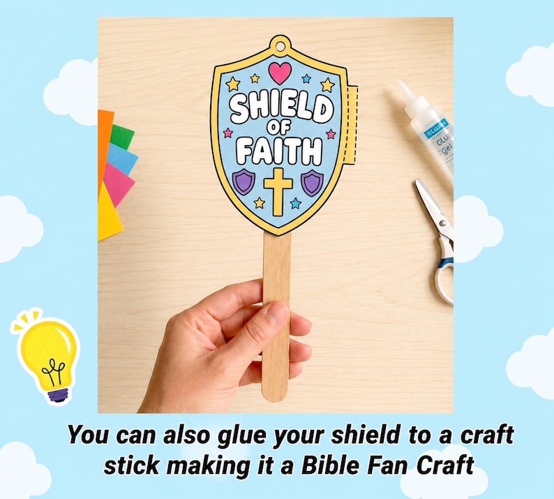 Shield of Faith Craft, Printable Bible Craft for Kids, Sunday School, Christian Kids Activity, Armor of God Coloring, Ephesians 6:16, VBS image 9