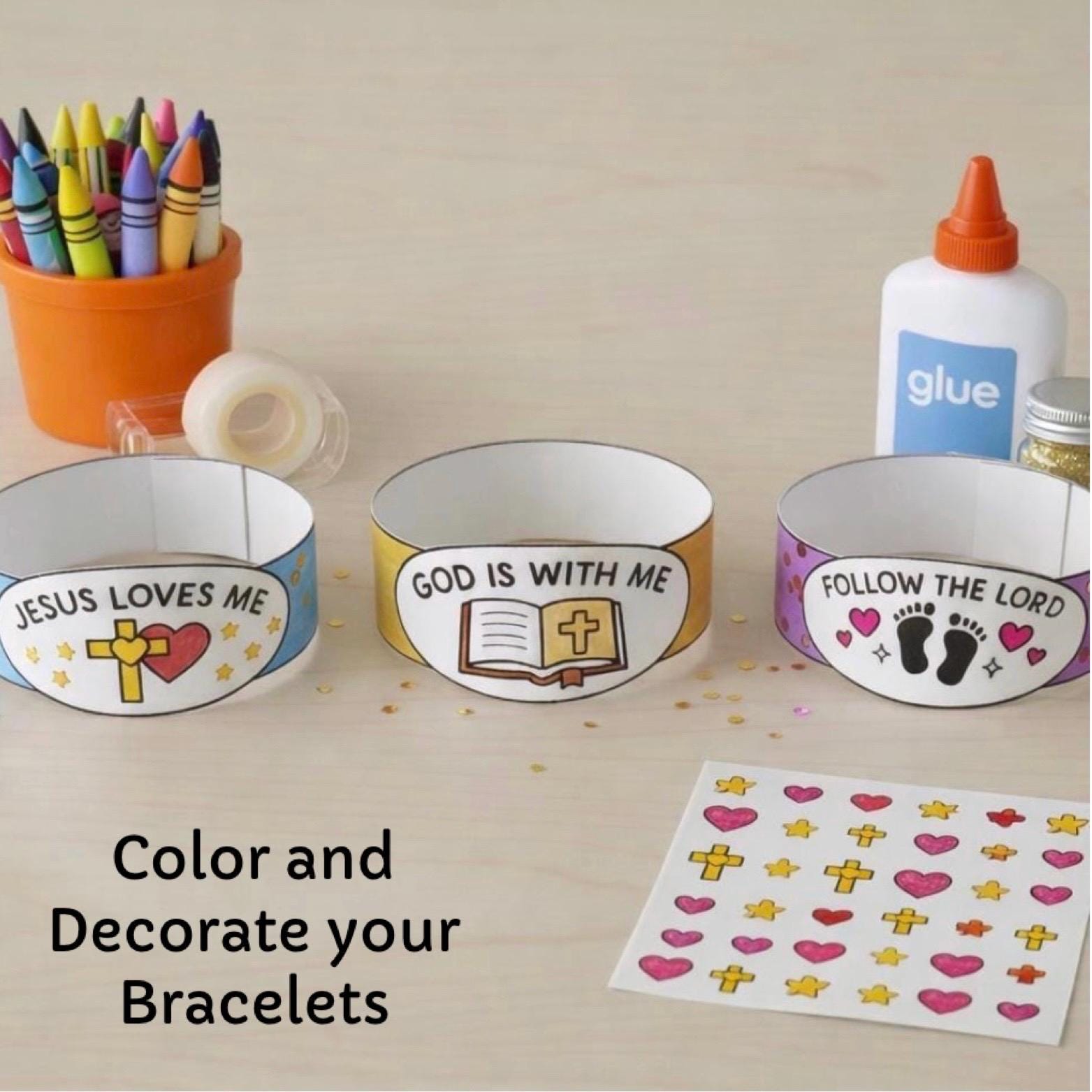 Jesus Printable Paper Bracelets | Kids Bible Craft | Faith Based ...