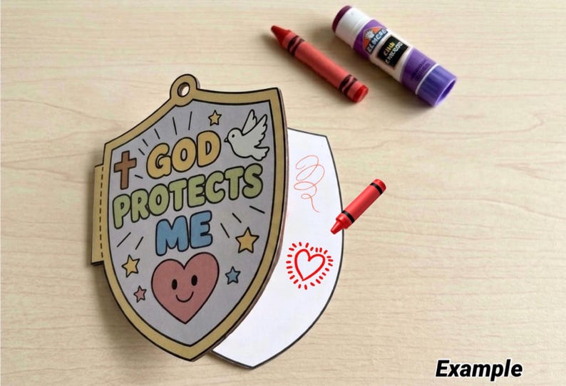 Shield of Faith Craft, Printable Bible Craft for Kids, Sunday School, Christian Kids Activity, Armor of God Coloring, Ephesians 6:16, VBS image 6