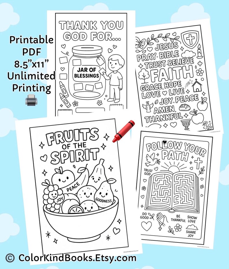 Sunday School Coloring Pages | Printable Christian Coloring Pages | Kids Bible Coloring | Religious Coloring | Kids Church Activities | VBS image 6
