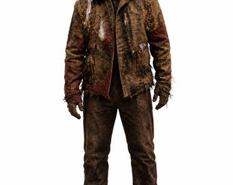 Freddy vs jason Halloween Distressed Horror Jacket, Scary Cosplay Costume Jacket, Zombie Survivor Outfit, Haunted House , Unisex