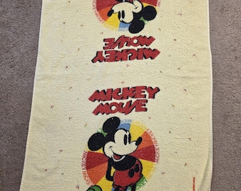 Toalha de banho vintage Mickey Mouse Cannon dos anos 80/90
