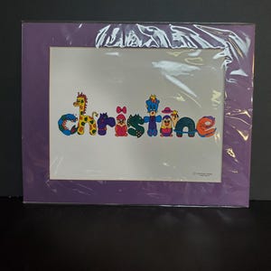 CHRISTINE Handmade Matted Name Sign
