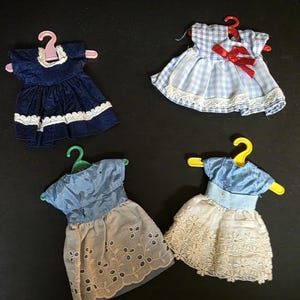 Bundle of 4 Vintage Blue Barbie Dresses