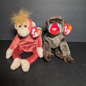 1999 TY Beanie Babies Bundle of 2 Monkeys