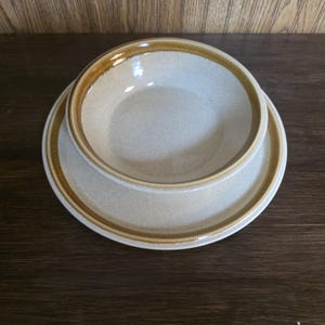 Vintage &#39;70s/&#39;80s Mikasa Stone Manor Serving Plate & Bowl