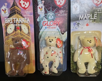 1999 McDonald's TY Teenie Beanie Babies International Bears