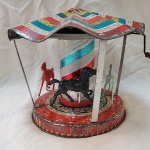 Vintage 1950s Mattel Music Box Carousel