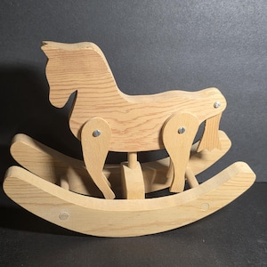 Handmade Miniature Hardwoood Toy Rocking Horse