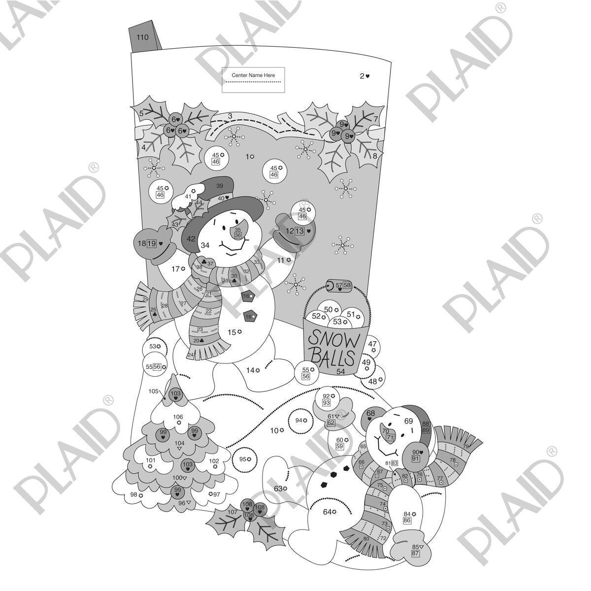 Snowman Games - Bucilla Digital Stocking Pattern - Etsy