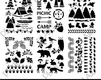 Woodland Digital Stencil Bundle