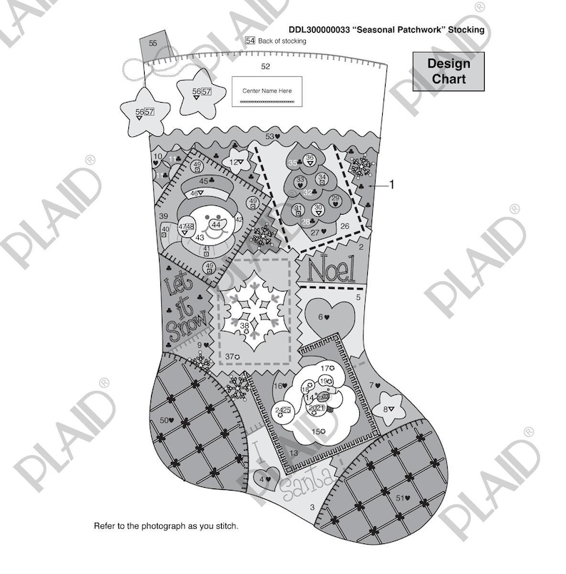 Patchwork - Bucilla Digital Stocking Pattern image 2