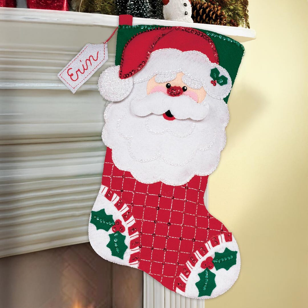 Happy Santa - Bucilla Digital Stocking Pattern - Etsy