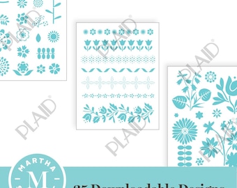 Retro Florals - Martha Stewart SVG Stencil Bundle