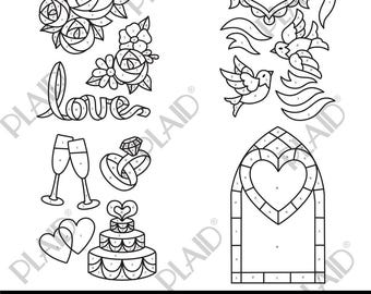 Hochzeit 1 - Galerieglas Digitales Muster Paket