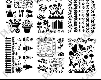 Gardening Digital Stencil Bundle
