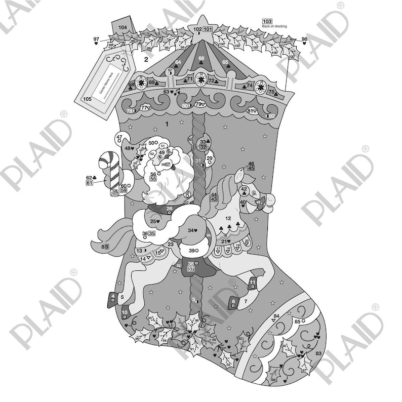 Carousel - Bucilla Digital Stocking Pattern - Etsy