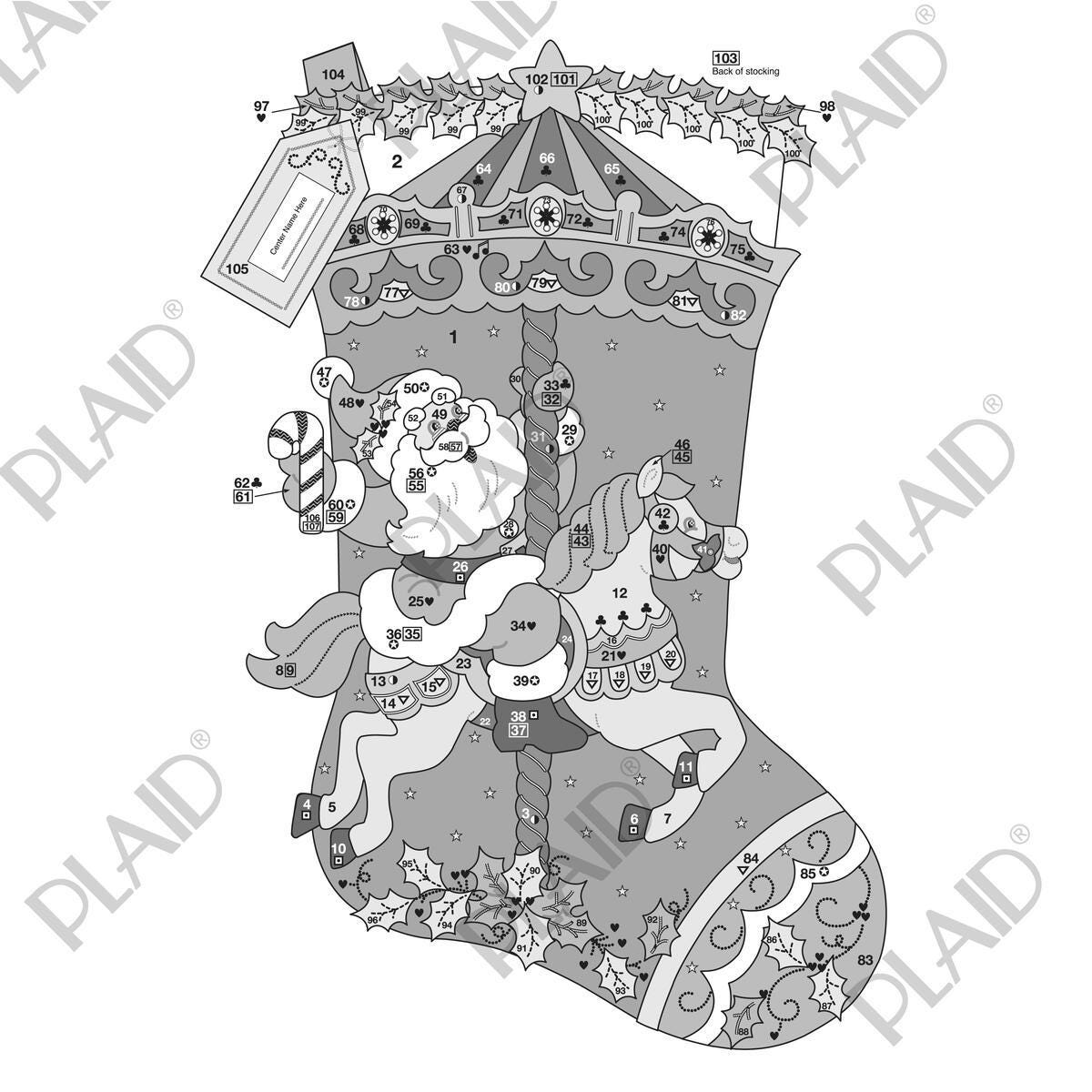 Carousel - Bucilla Digital Stocking Pattern - Etsy