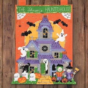 Haunted House Wall Hanging - Bucilla Digital Download Pattern - Printable PDF File
