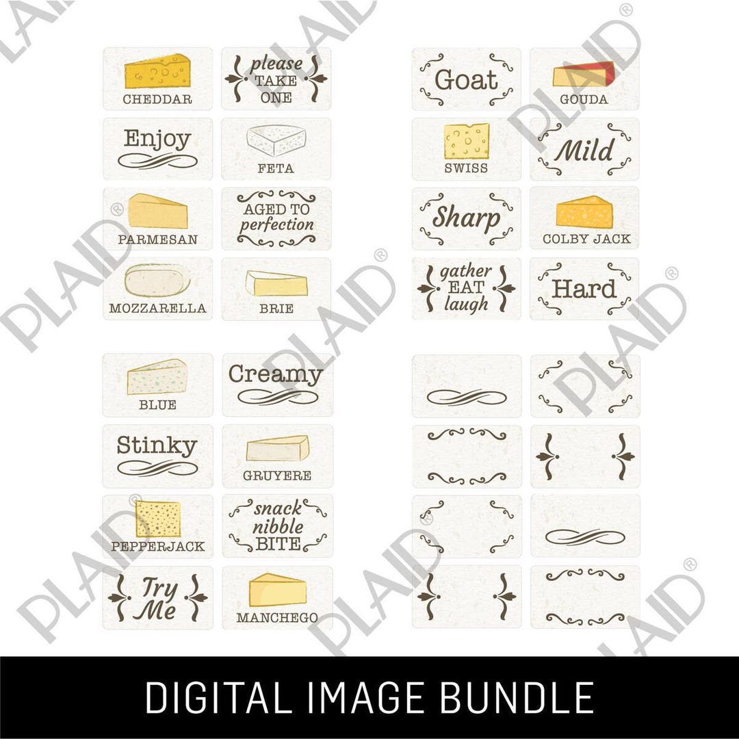 Mod Labels Cheese Board Labels - Mod Podge Digital Image Bundle - Etsy