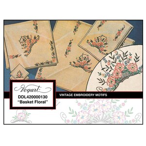 Basket Floral - Vogart Digital Download Embroidery Pattern Pack - Printable PDF File