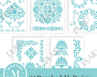 Tapestry Flourishes - Martha Stewart SVG Stencil Bundle