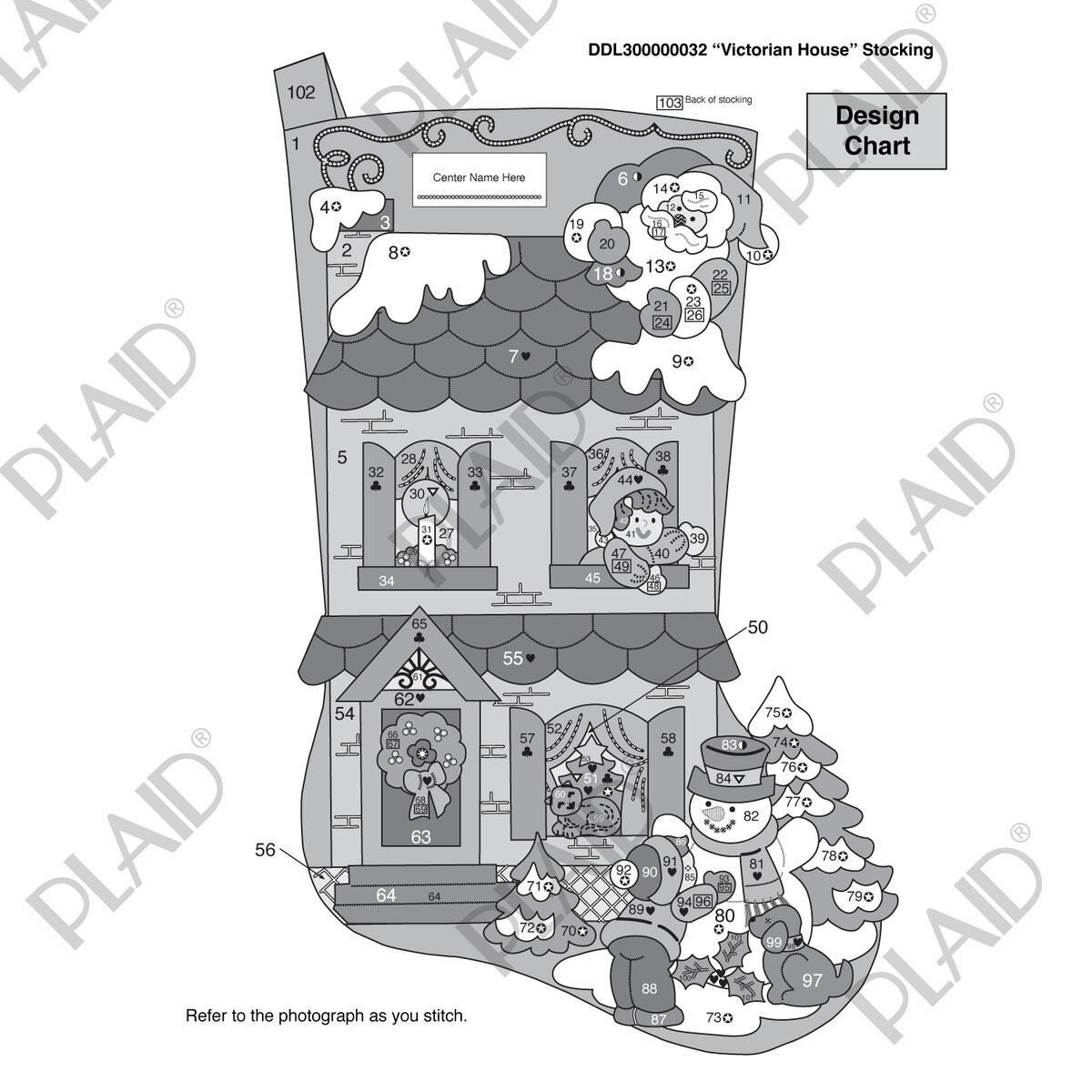 Victorian House - Bucilla Digital Stocking Pattern - Etsy