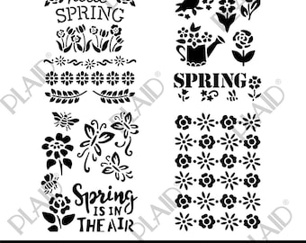 Seasonal Spring Digital Stencil Bundle