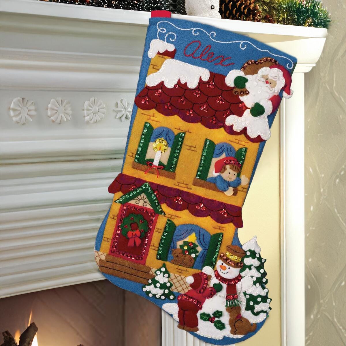 Victorian House - Bucilla Digital Stocking Pattern - Etsy