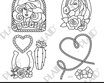 Cowgirl 2 - Galerieglas Digital Pattern Pack