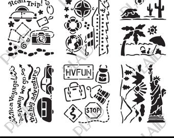 Travel Digital Stencil Bundle