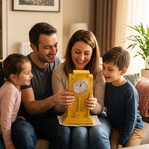 Handmade Concrete Ritual Clock – Spiritual Home Decor, Renewal & Strength Gift, Unique Epoxy Design