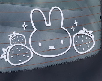 Miffy & Strawberries Car Decal
