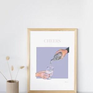Cheers Collection No.2 バーカートプリント | モダンデジタルウォールアート | カクテルキッチンデコレーション | 印刷可能な酒類ポスター | 即時ダウンロード |