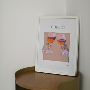 Cheers Collection No.4 バーカートプリント | モダンデジタルウォールアート | カクテルキッチンデコレーション | 印刷可能な酒類ポスター | 即時ダウンロード |
