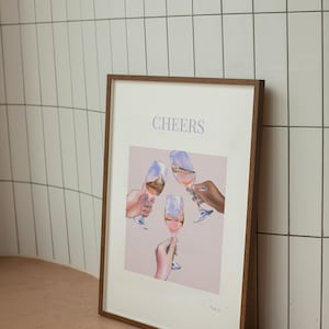 Cheers Collection No.1 バーカートプリント | モダンデジタルウォールアート | カクテルキッチンデコレーション | 印刷可能な酒類ポスター | 即時ダウンロード |