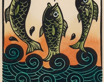 Psalm 96 original block print