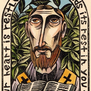 Augustine von Hippo Original Kunst Ikone